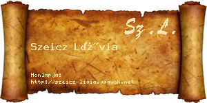 Szeicz Lívia névjegykártya